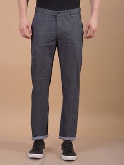 CRIMSOUNE CLUB - Men Grey Linen Trouser