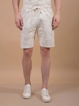 CRIMSOUNE CLUB - Men Beige Printed Print Knitted Shorts
