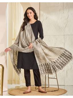 Fabindia - Grey Silk Jamdani Dupatta