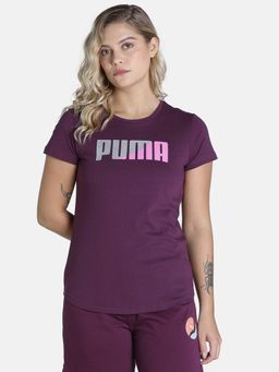 Puma - Glitter Graphic Logo Women Purple T-shirt