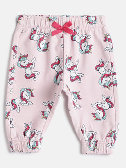 Chicco - Girls Pink Printed Regular Joggers