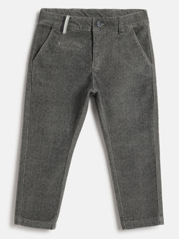 Chicco - Boys Grey Regular Fit Mid-Rise Flat-Front Jeans