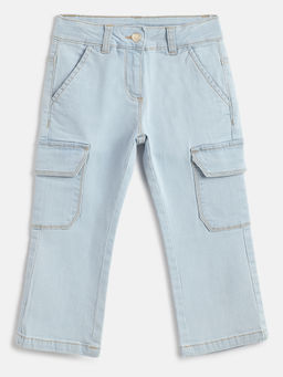 Chicco - Girls Blue Comfort Regular Fit Mid-Rise Cotton Jeans