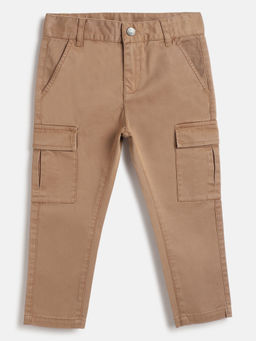 Chicco - Boys Brown Regular Fit Mid-Rise Flat-Front Cargo