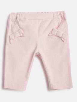 Chicco - Girls Pink Regular Fit Mid-Rise Flat-Front Cotton Trouser