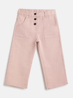 Chicco - Girls Pink Regular Fit Mid-Rise Flat-Front Trouser