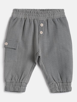 Chicco - Boys Black Chevron Printed Regular Fit Mid-Rise Joggers