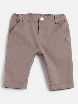 Chicco - Boys Solid Brown Regular Fit Mid-Rise Flat-Front Trouser