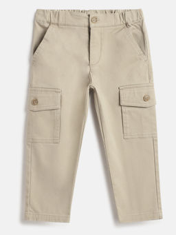 Chicco - Boys Beige Regular Fit Mid-Rise Cargo