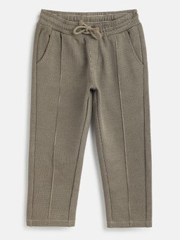 Chicco - Boys Brown Printed Mid-Rise Relaxed Trouser