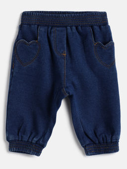 Chicco - Girls Navy Blue Regular Fit Mid-Rise Cotton Jeans