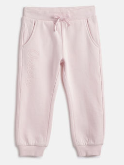 Chicco - Girls Pink Typography Printed Relaxed Joggers