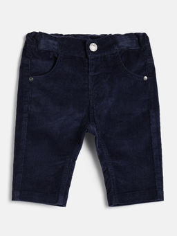 Chicco - Boys Navy Blue Mid-Rise Regular Fit Cotton Trouser