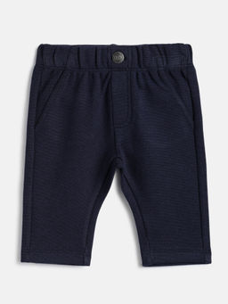 Chicco - Boys Navy Blue Regular Fit Pleated Cotton Trouser