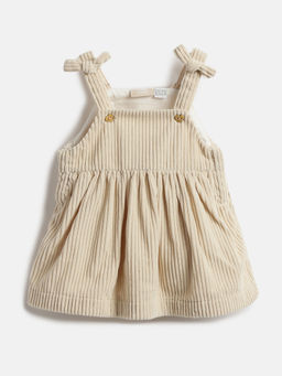 Chicco - Girls Cream Corduroy Sleeveless Dress