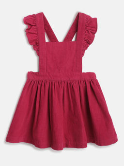 Chicco - Girls Red Pure Cotton Short-Length Dungaree