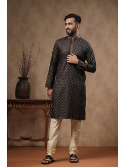 ETHNIC INDIA - Men Printed Mandarin Collar Straight Kurta
