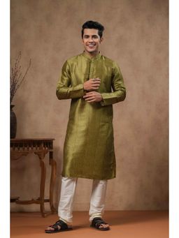 ETHNIC INDIA - Men Bandhani Print Mandarin Collar Straight Kurta