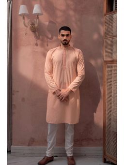 ETHNIC INDIA - Men Embroidery Mandarin Collar Straight Kurta