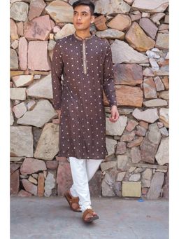 ETHNIC INDIA - Men Ethnic Motifs Print Mandarin Collar Straight Kurta