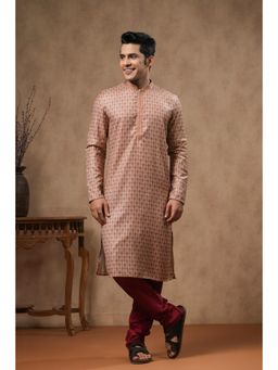 ETHNIC INDIA - Men Printed Mandarin Collar Straight Kurta
