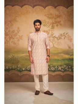 ETHNIC INDIA - Men Embroidered Mandarin Collar Straight Kurta