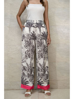 Branche - Noir Palm - Monochrome Tropical Trouser