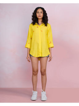 The House of Hemp - Golden Stacks Embroidered Shirt