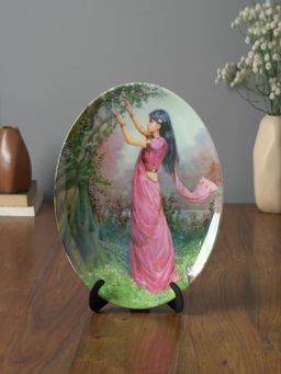 The Decor Mart - Pink Saree Lady Wall Plate