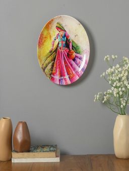 The Decor Mart - Colourful Folk Lady Wall Plate