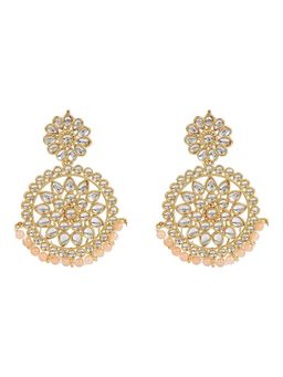 Peora - Indian Traditional Jewellery Gold Plated Chandbali Moon Shape Earrings For Women (PF37E2462PE)