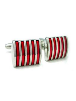 Peora - 316L Red Unique Shirt Cufflinks For Men Business Corporate Wedding Gift (PX9CL09R)
