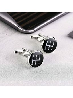 Peora - 316L Black Car Shift Gear Cufflinks For Men Boys Wedding Business Corporate Gift (PX9CL59)