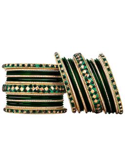 Peora - Traditional Diamond Metal Chuda Chura Bangle Set Jewellery (PF51B36G)