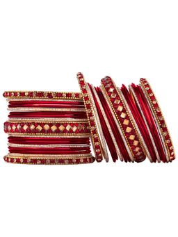 Peora - Traditional Diamond Metal Chuda Chura Bangle Set Jewellery (PF51B36R)