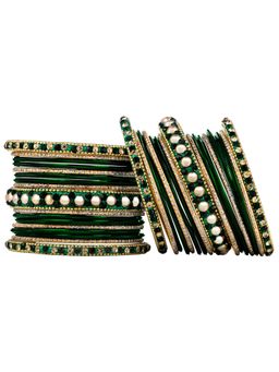 Peora - Traditional Diamond Metal Chuda Chura Bangle Set Jewellery (PF51B42G)