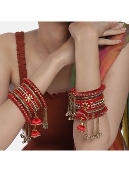 Peora - Silk Thread Matching Chuda Bangle Set Of 2 ( 2.6) (PF51B16R)