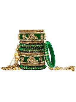 Peora - Velvet Chura Chuda Bangle Set For Women (size ( 2.6) (PF51B17G)