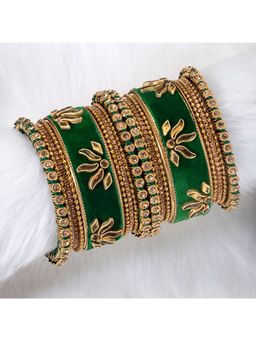Peora - Velvet Chura Chuda Bangle Set For Women (size ( 2.6) (PF51B44G)