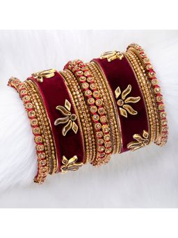 Peora - Velvet Chura Chuda Bangle Set For Women (size ( 2.6) (PF51B44M)