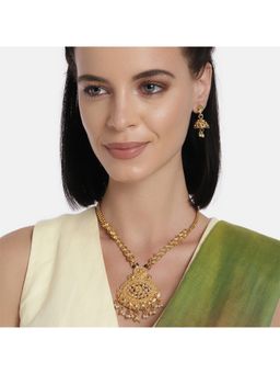 Peora - Gold Plated Indian Traditional Wedding Pendant Earring Necklace Jewellery Set (PF10N01)