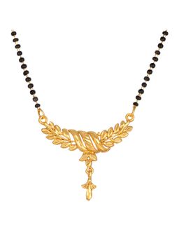 Peora - Traditional Jewellery Gold Plated Leaf Pendant Mangalsutra Stylish Party Wear (PF04MS01)