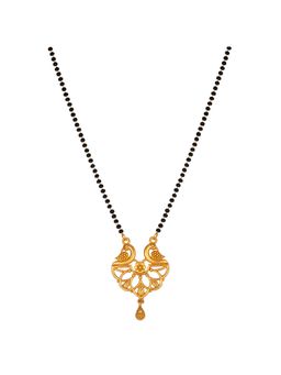 Peora - Gold Plated Peacock Pendant Mangalsutra Wedding Bridal Indian Traditional (PF04MS03)