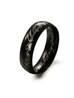 Peora - The Lord of The Rings High Polish Black Plated Tungsten Carbide Men's Ring
