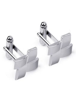 Peora - Silver Plated Geometrical Shape Cufflinks for Men Boys Business Gift (PX9CL45)