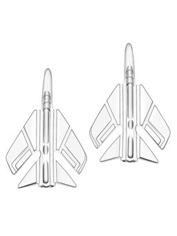 Peora - Mens Stainless Steel Airplane Cufflink Chrome Shirt Business Corporate Gift (PX9CL88)