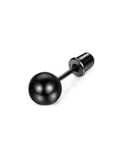 Peora - 6 mm Stainless Steel Black Ball Stud Earrings For Men Boys (PX9ME06BL (S)