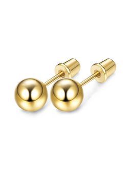 Peora - 6 mm Gold Stainless Steel Ball Stud Earrings for Men (PX9ME06G (S)
