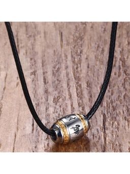 Peora - 316L Stainless Steel Stylish Spiritual Om Drum Cylinder Pendant Necklace For Men Boys (PX9P11)