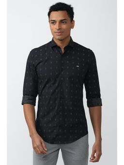 Peter England - Men Black Athletic Fit Formal Shirt